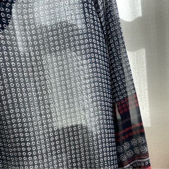 SANCTUARY Boho Print Patterned Semi-Sheer Long Sleeve Blouse Women's Small - Picture 7 of 15